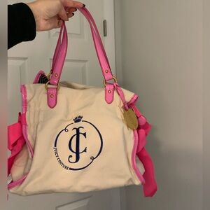 Juicy Couture Pink and Cream Tote Bag